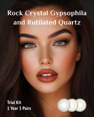 GaiaIris Rock Crystal Gypsophila and Rutilated Quartz Trial Kit 1 Year 3 Pairs