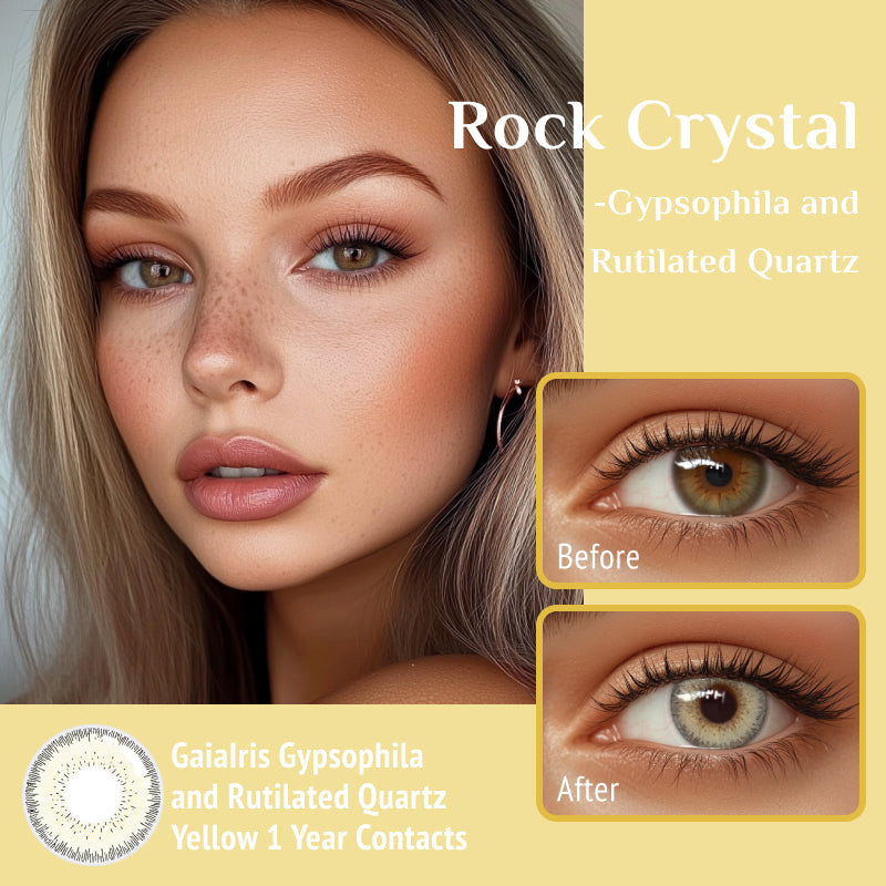 GaiaIris Gypsophila and Rutilated Quartz Yellow 1 Year Contacts