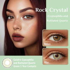 GaiaIris Gypsophila and Rutilated Quartz Green 1 Year Contacts