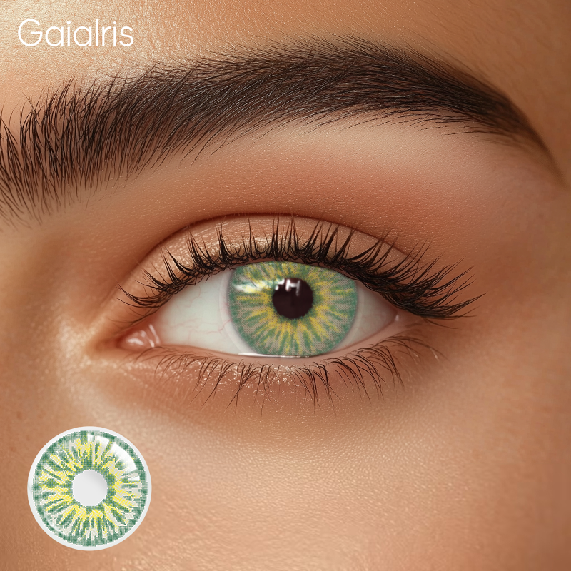 GaiaIris Leopard Yellow Green 1 Year Contacts